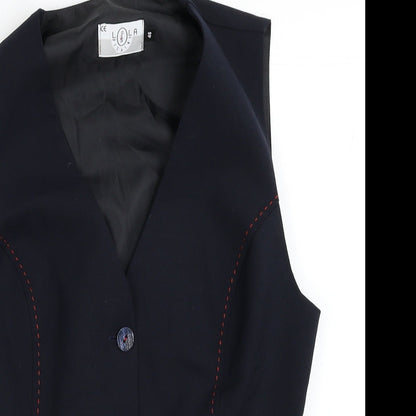 Lola Mens Blue Polyester Jacket Suit Waistcoat Size 36