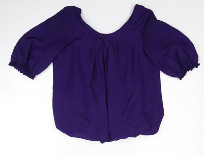 Womens UK Size 8 Marks and Spencer Purple Basic Blouse