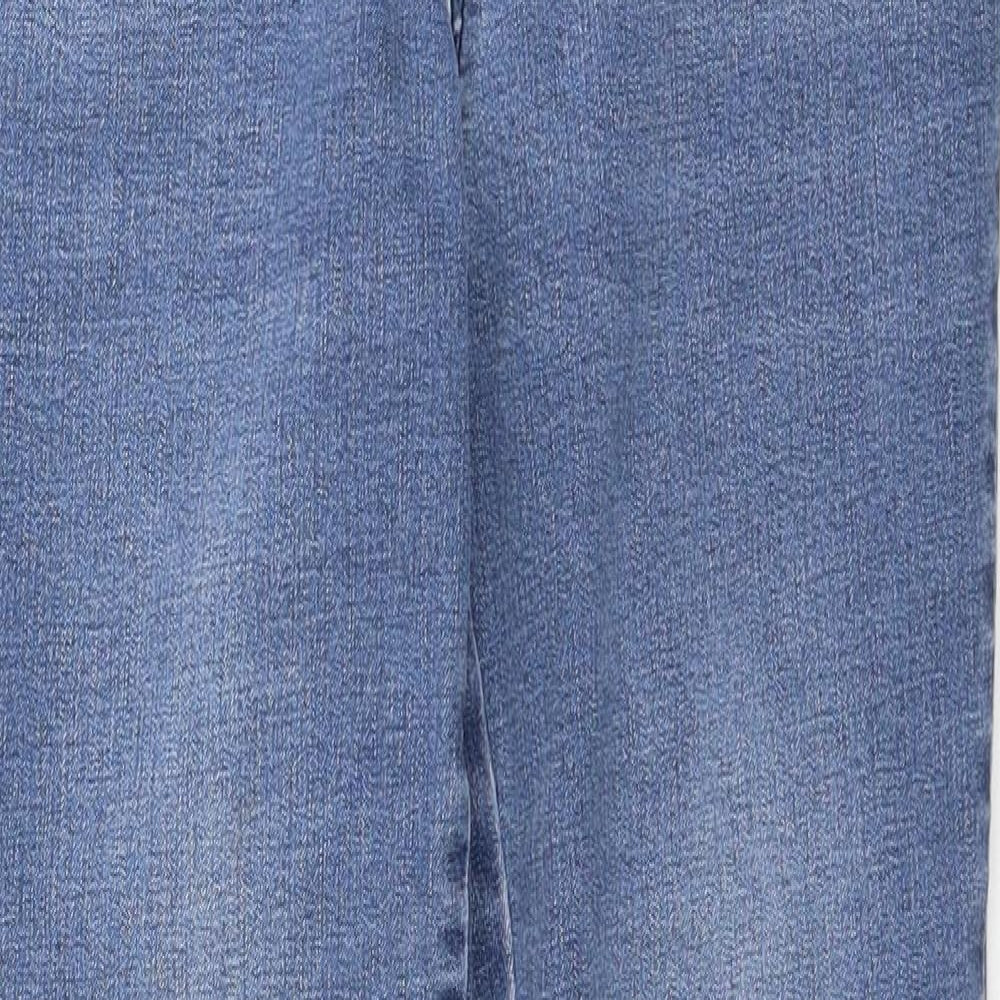 TU Womens Blue Cotton Bootcut Jeans Size 12 Regular Zip