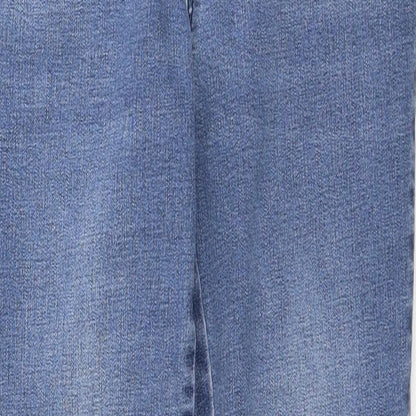 TU Womens Blue Cotton Bootcut Jeans Size 12 Regular Zip