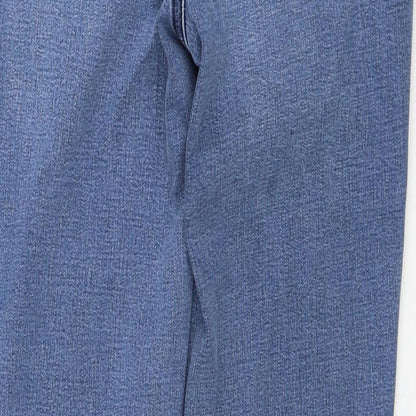 TU Womens Blue Cotton Bootcut Jeans Size 12 Regular Zip