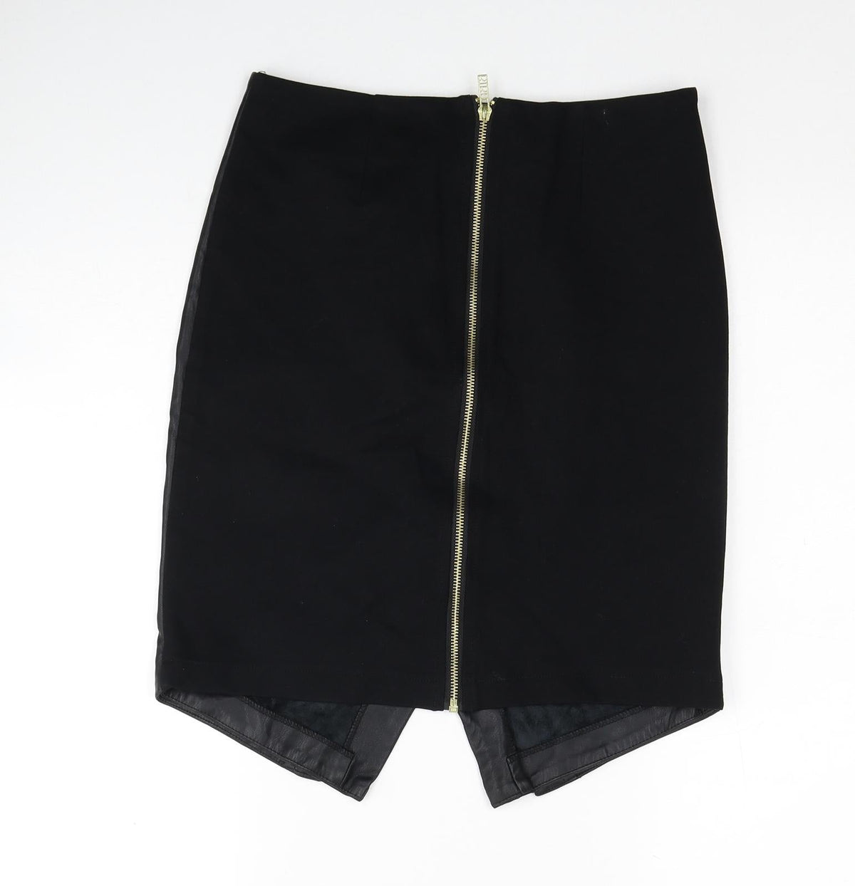 BiBA Womens Black Polyester A-Line Skirt Size 8 Zip