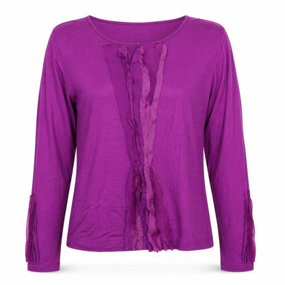 Quin & Donnelly Womens Purple Viscose Basic Blouse Size M Round Neck