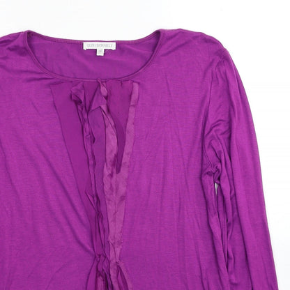 Quin & Donnelly Womens Purple Viscose Basic Blouse Size M Round Neck