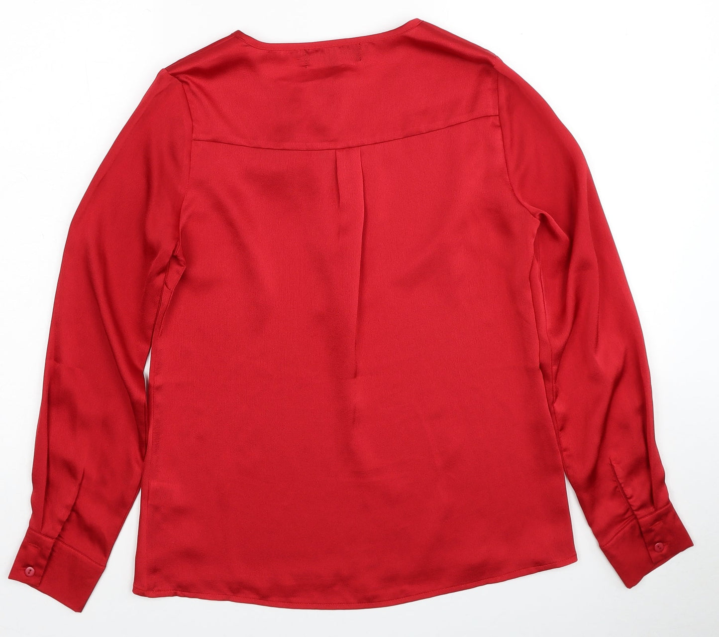 Rant&Rave Womens Red Polyester Basic Blouse Size 8 Round Neck