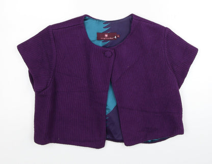 Zigfreda Womens Purple Scoop Neck Cotton Shrug Jumper Size M