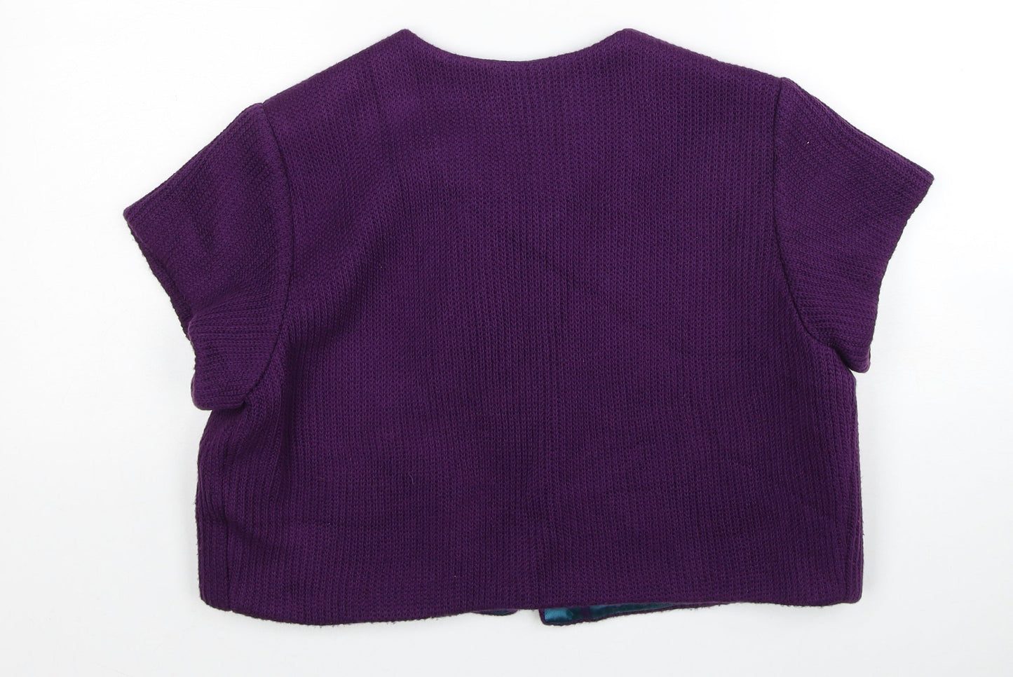 Zigfreda Womens Purple Scoop Neck Cotton Shrug Jumper Size M