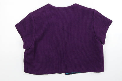 Zigfreda Womens Purple Scoop Neck Cotton Shrug Jumper Size M