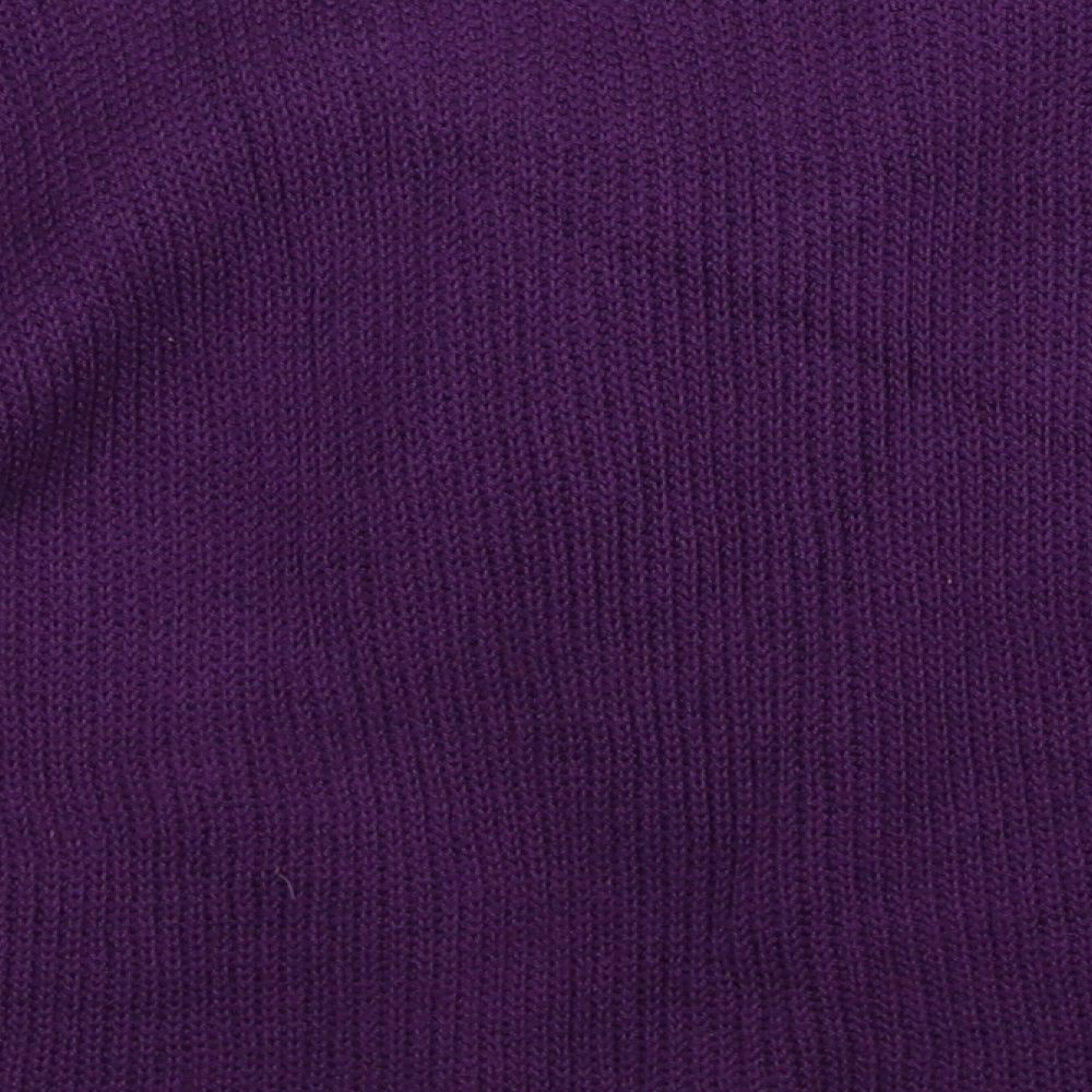 Zigfreda Womens Purple Scoop Neck Cotton Shrug Jumper Size M