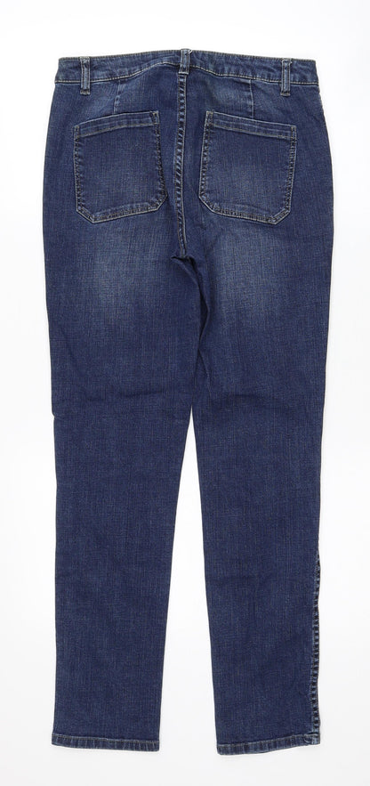 1.2.3 Womens Blue Cotton Skinny Jeans Size 10 Regular Zip