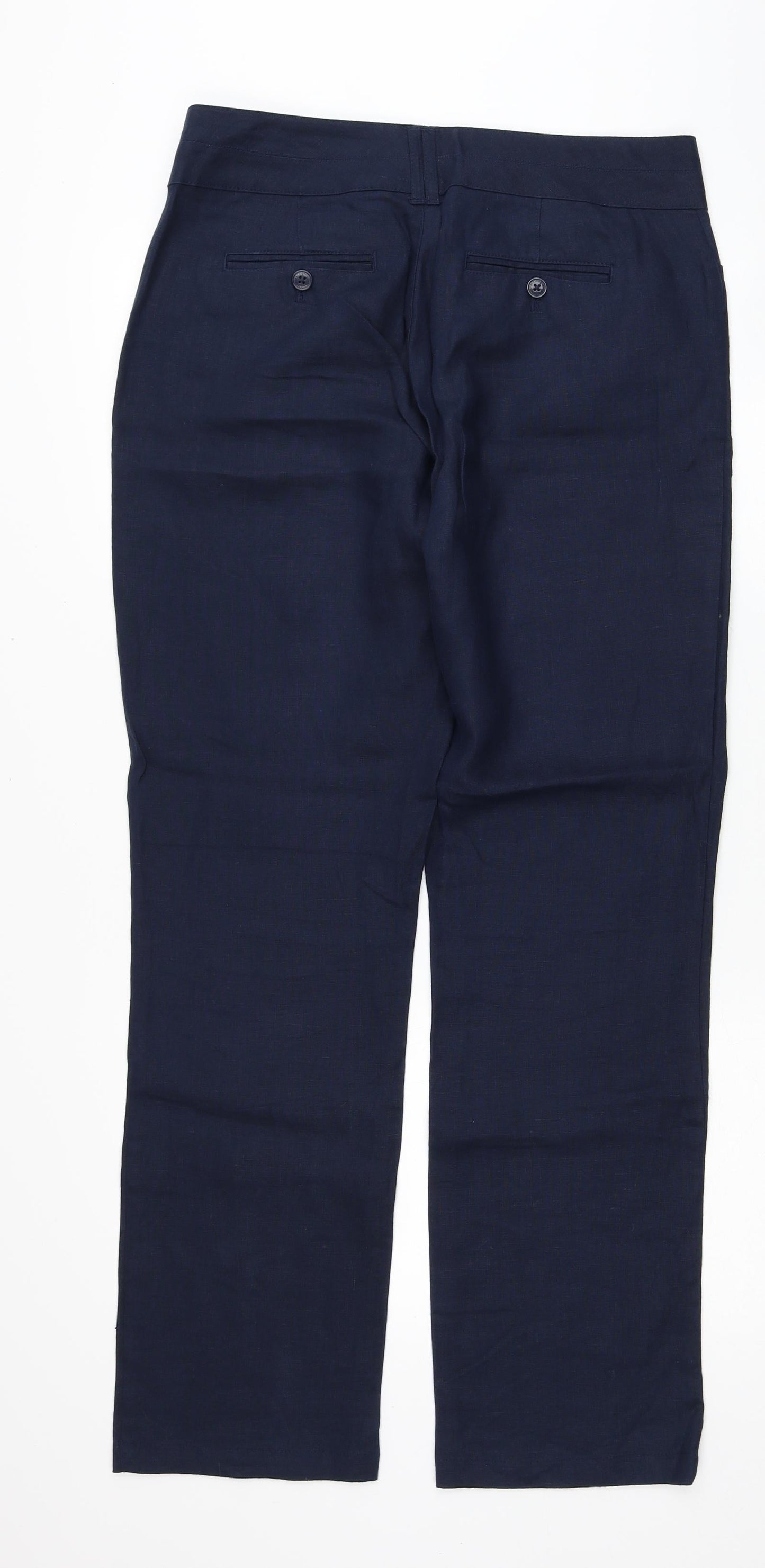 BC Clothing Womens Blue Cotton Trousers Size 8 Regular Zip