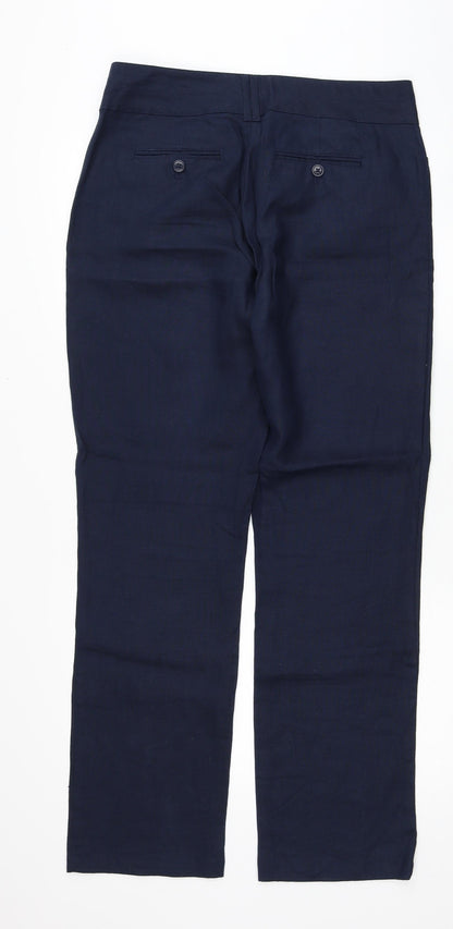 BC Clothing Womens Blue Cotton Trousers Size 8 Regular Zip