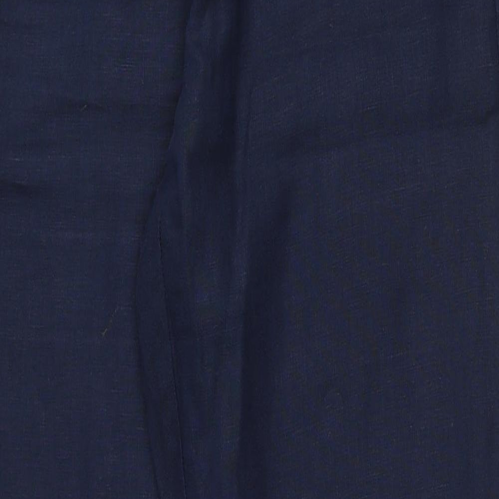 BC Clothing Womens Blue Cotton Trousers Size 8 Regular Zip