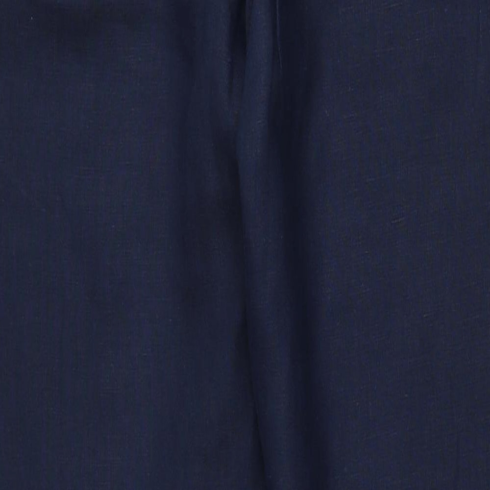 BC Clothing Womens Blue Cotton Trousers Size 8 Regular Zip