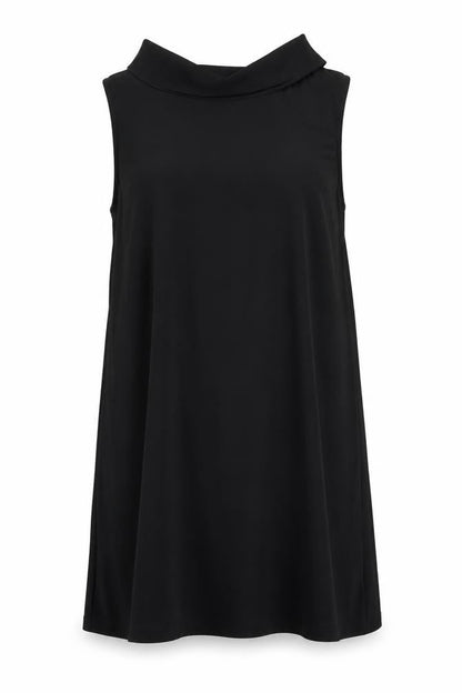 Star Womens Black Lyocell A-Line Size 14 Boat Neck Button