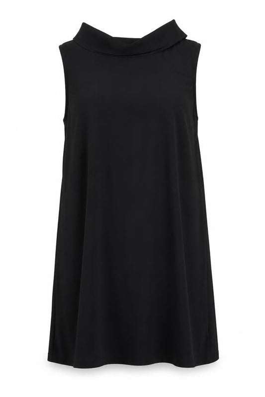 Star Womens Black Lyocell A-Line Size 14 Boat Neck Button