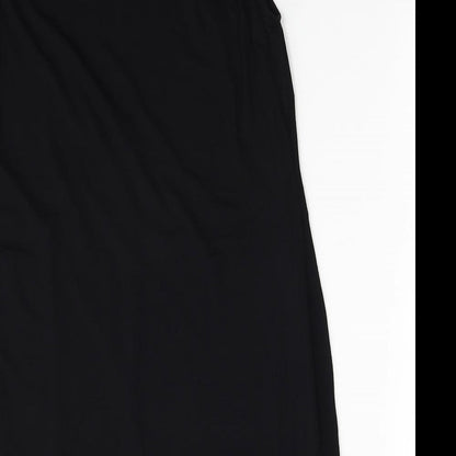 Star Womens Black Lyocell A-Line Size 14 Boat Neck Button
