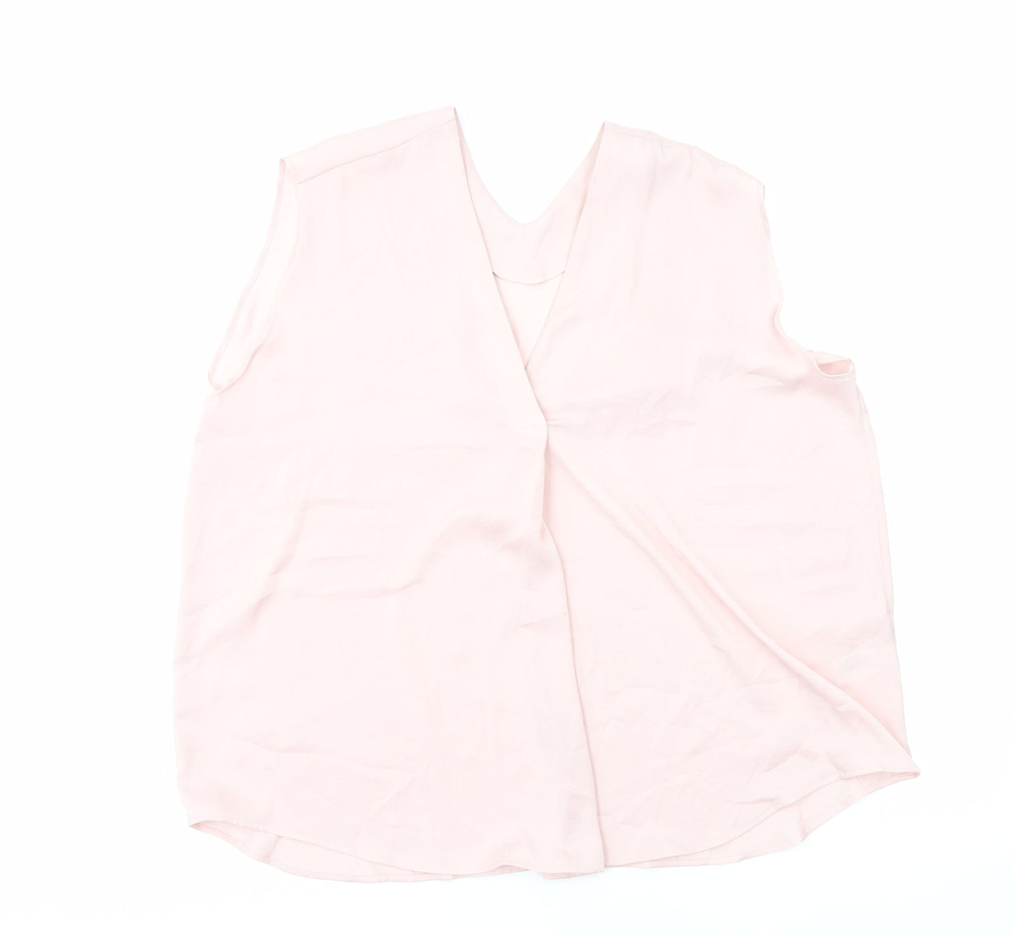 Marks and Spencer Womens Pink Polyester Basic Tank Size 20 V-Neck