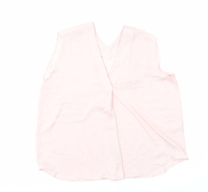 Marks and Spencer Womens Pink Polyester Basic Tank Size 20 V-Neck