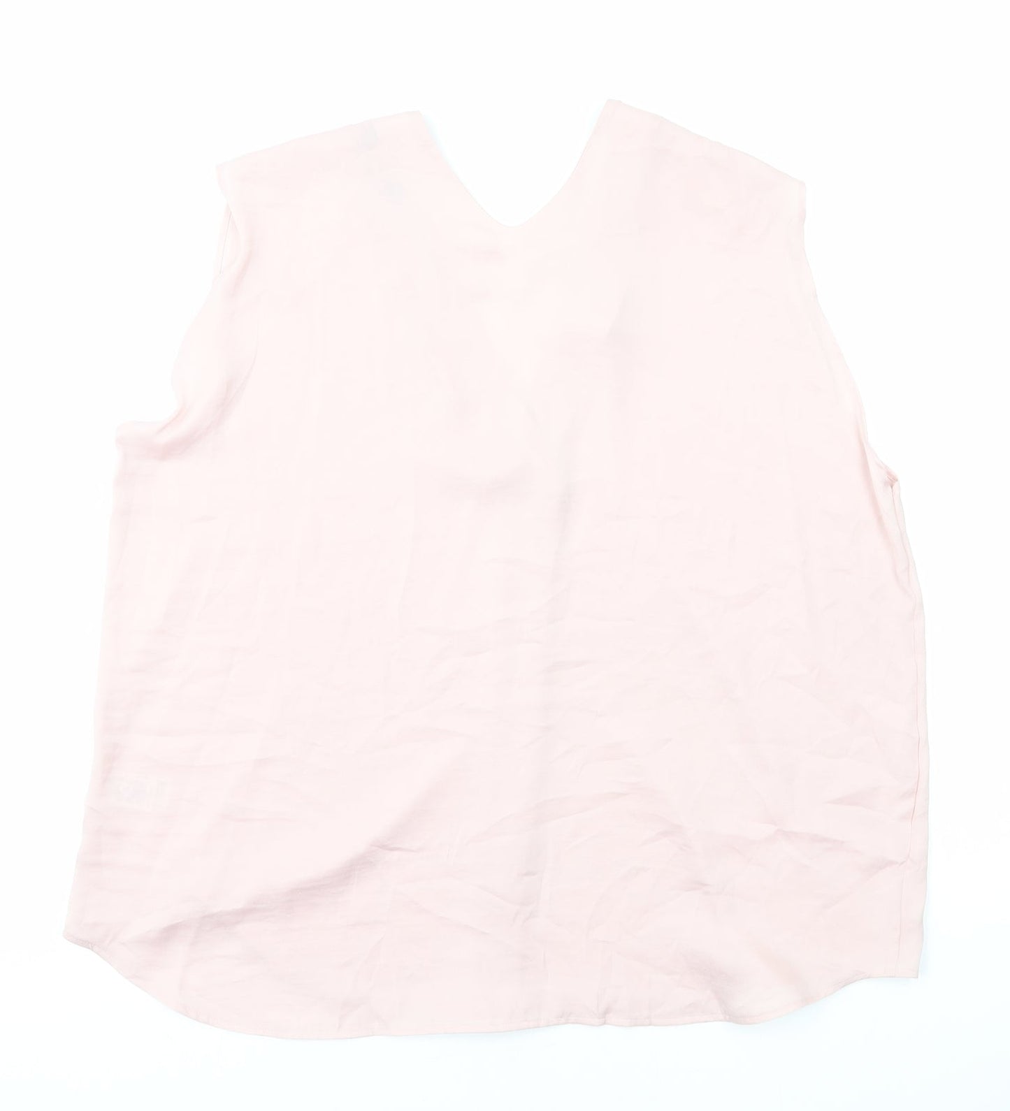 Marks and Spencer Womens Pink Polyester Basic Tank Size 20 V-Neck