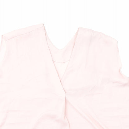 Marks and Spencer Womens Pink Polyester Basic Tank Size 20 V-Neck
