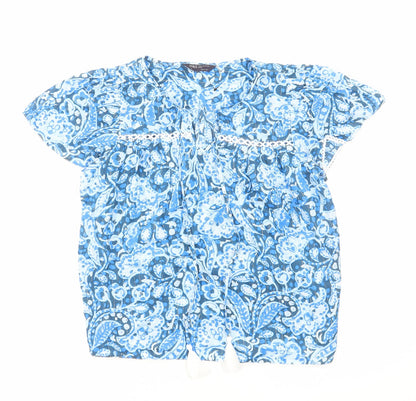 Womens UK Size 6 Marks and Spencer Blue Basic Blouse