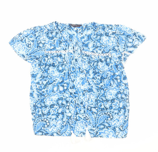Womens UK Size 6 Marks and Spencer Blue Basic Blouse