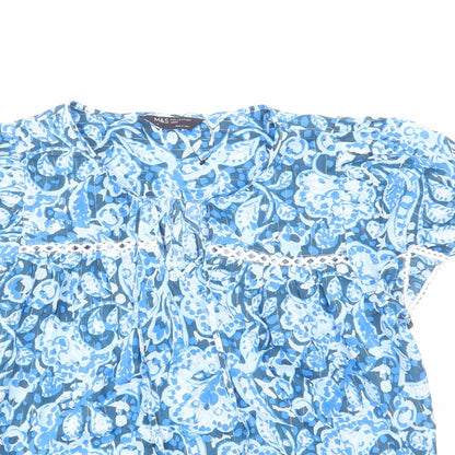Womens UK Size 6 Marks and Spencer Blue Basic Blouse