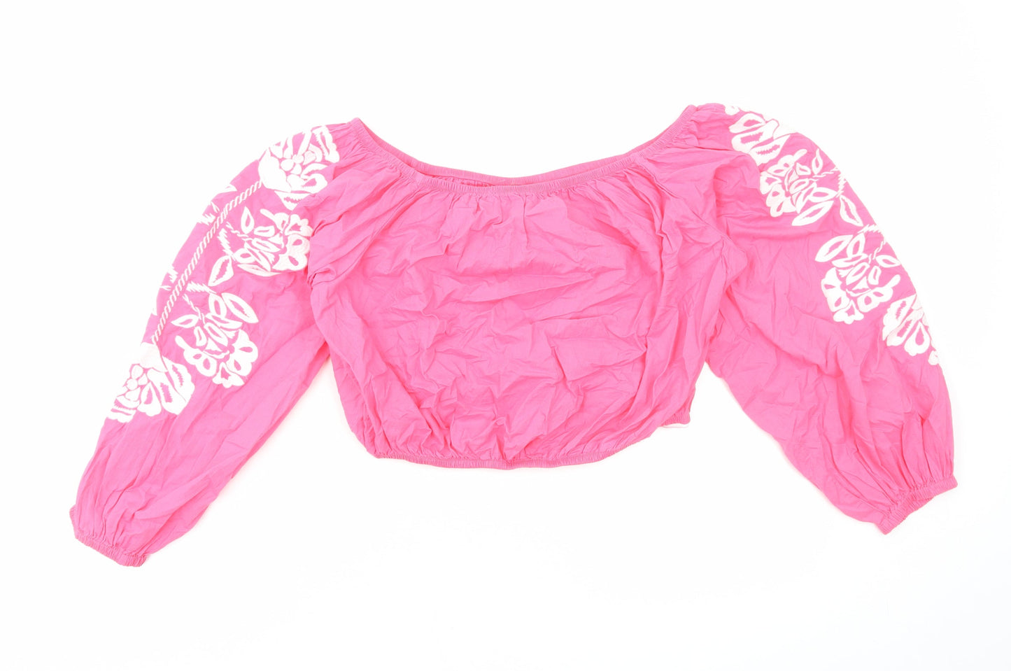 Womens UK Size 20 Marks and Spencer Pink Cropped Blouse
