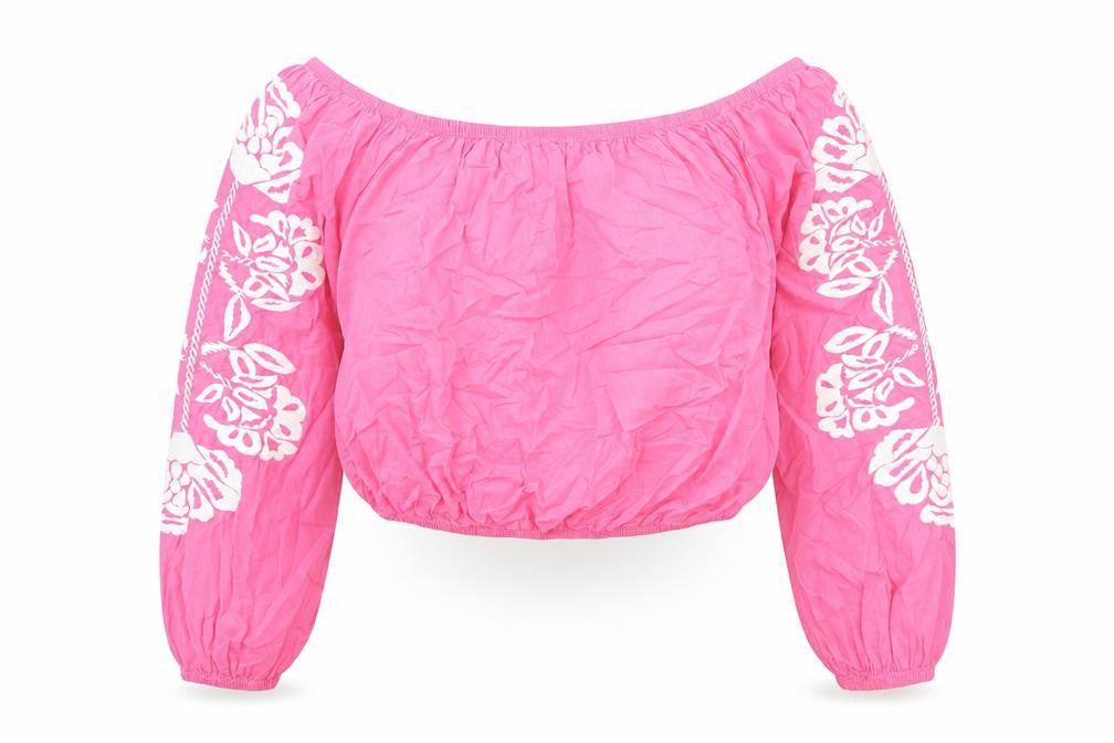 Womens UK Size 20 Marks and Spencer Pink Cropped Blouse