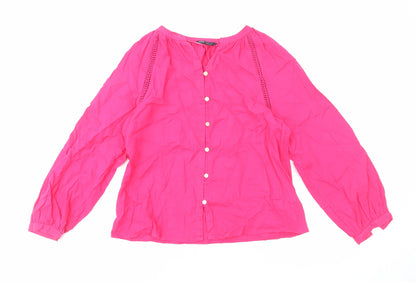 Womens UK Size 6 Marks and Spencer Pink Basic Button-Up