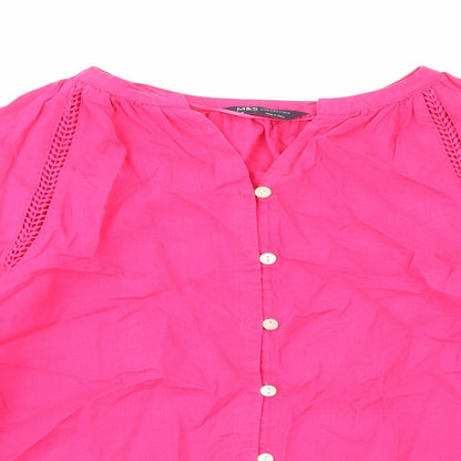Womens UK Size 6 Marks and Spencer Pink Basic Button-Up