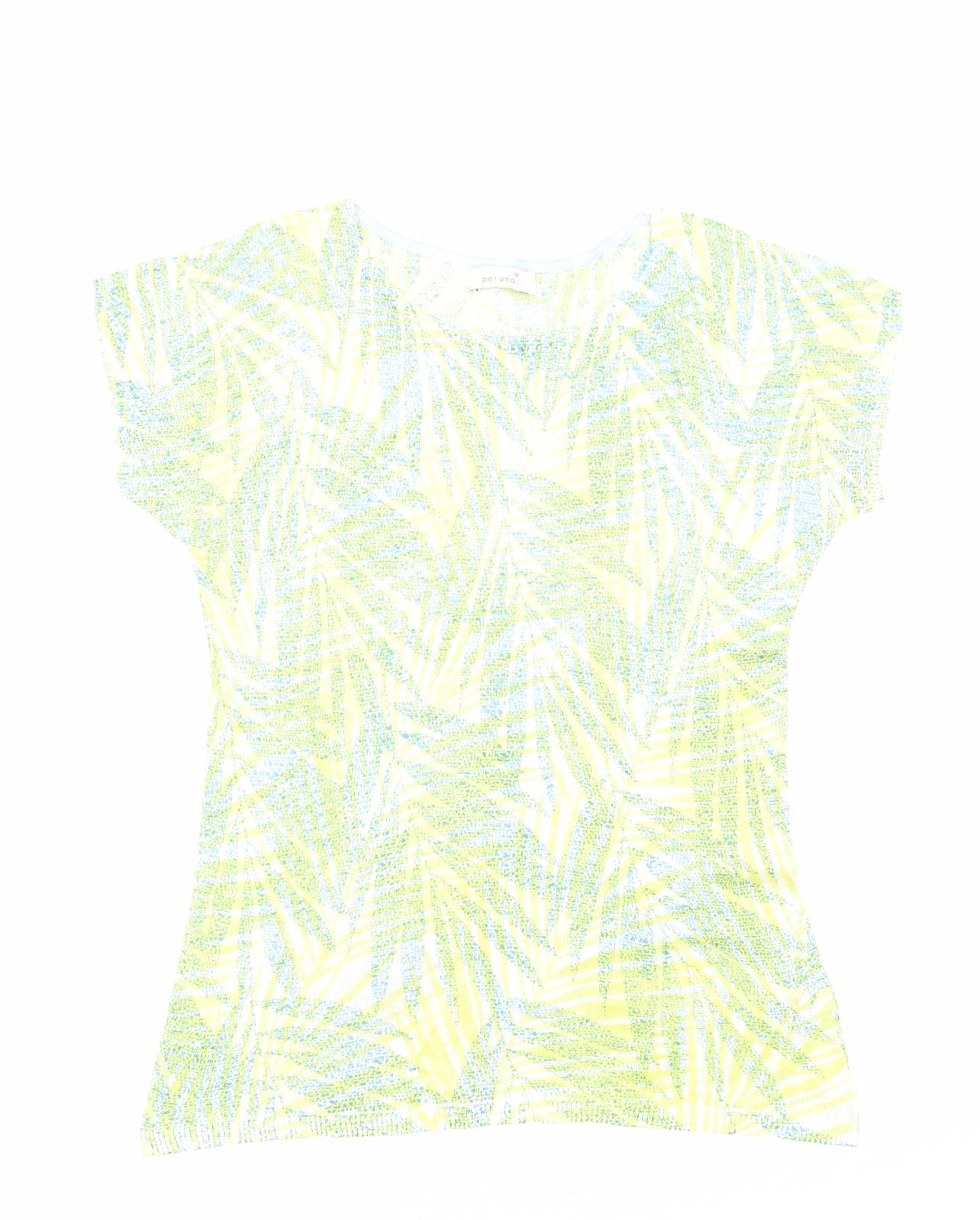 Womens UK Size 10 Per Una Yellow Basic T-Shirt