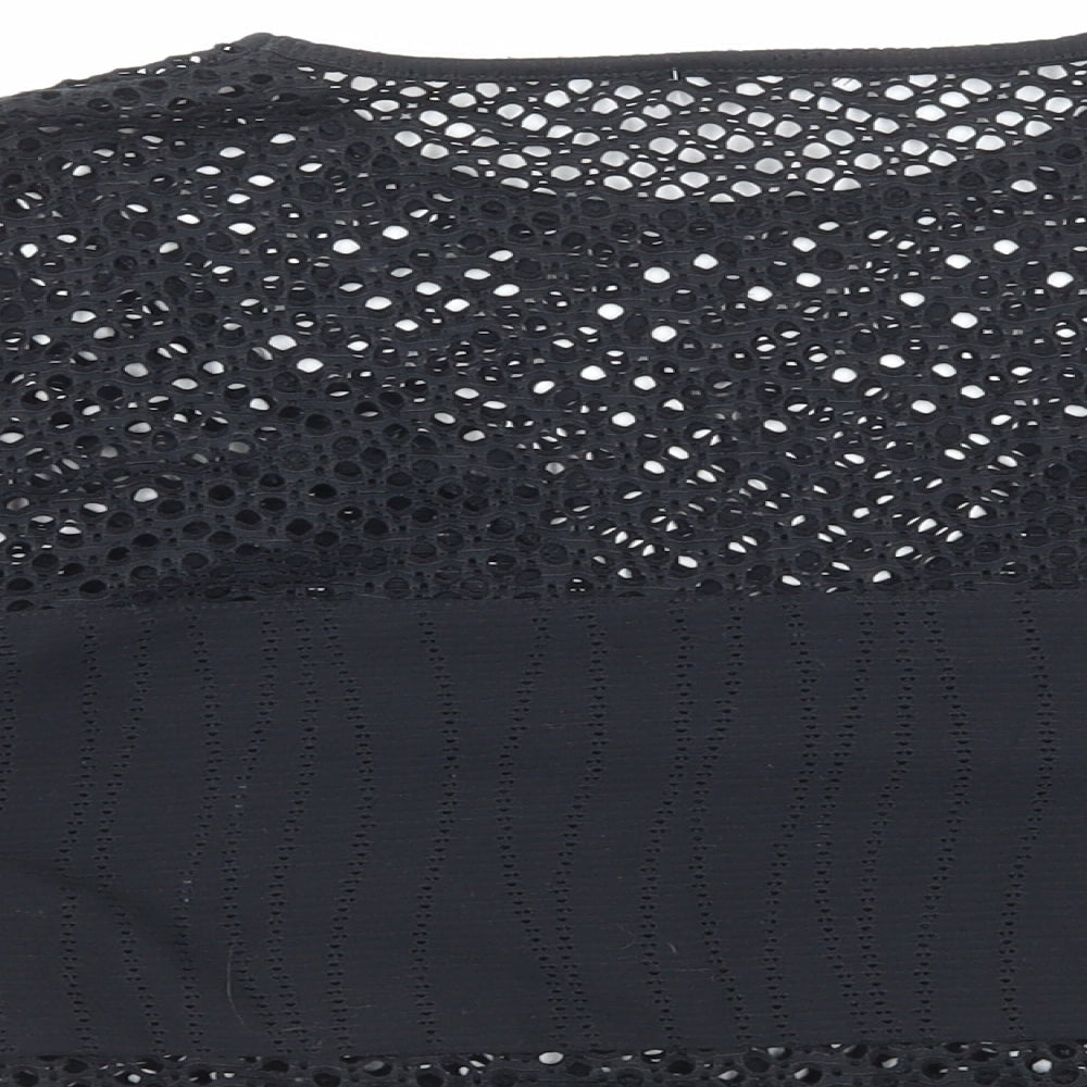 Womens UK Size 8 Preworn Black Cropped Blouse