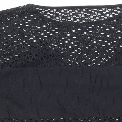 Womens UK Size 8 Preworn Black Cropped Blouse