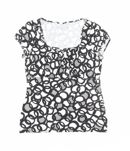 Womens UK Size M Preworn Black Basic T-Shirt