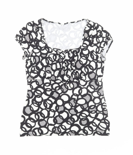 Womens UK Size M Preworn Black Basic T-Shirt