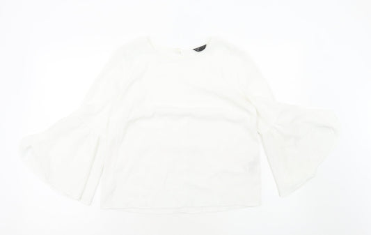 Womens UK Size 8 Topshop White Basic Blouse