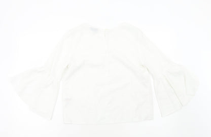 Womens UK Size 8 Topshop White Basic Blouse