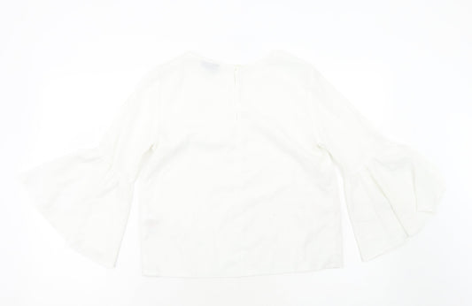 Womens UK Size 8 Topshop White Basic Blouse