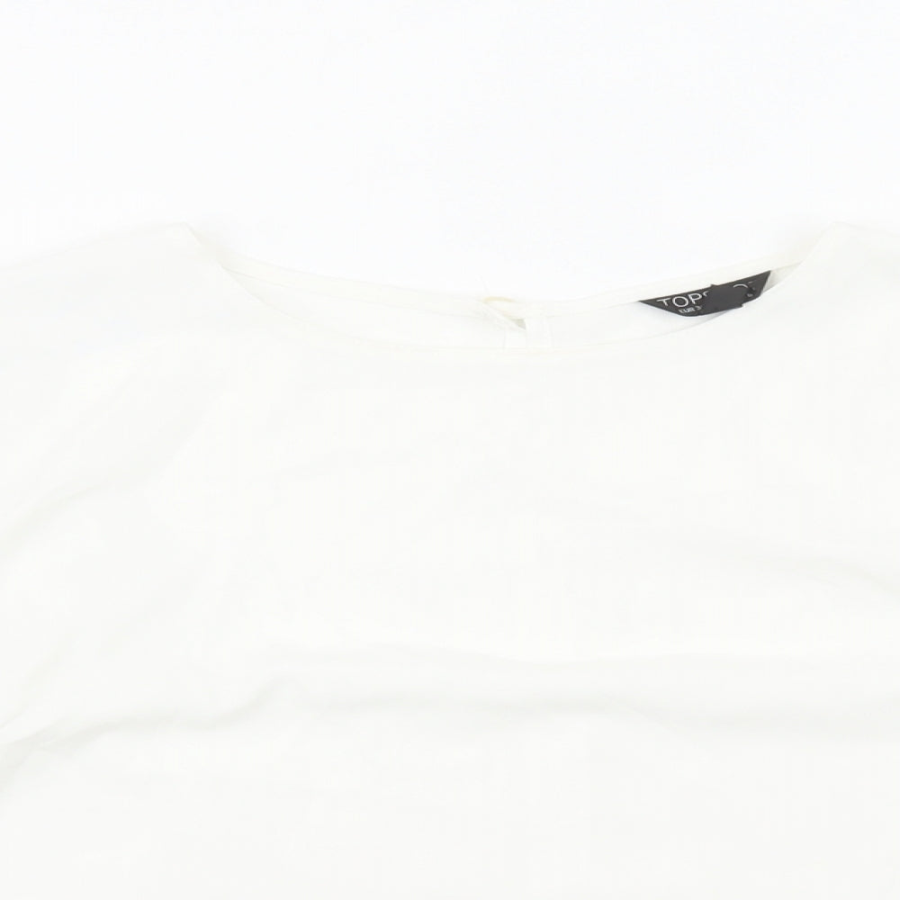 Womens UK Size 8 Topshop White Basic Blouse