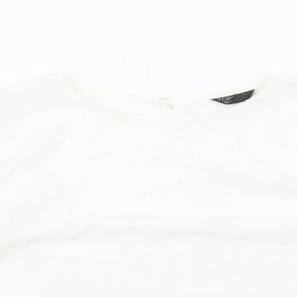 Womens UK Size 8 Topshop White Basic Blouse
