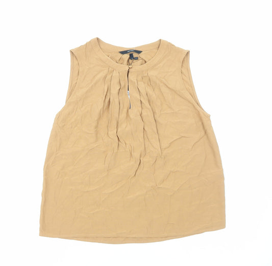 Womens UK Size M VERO MODA Brown Basic Tank