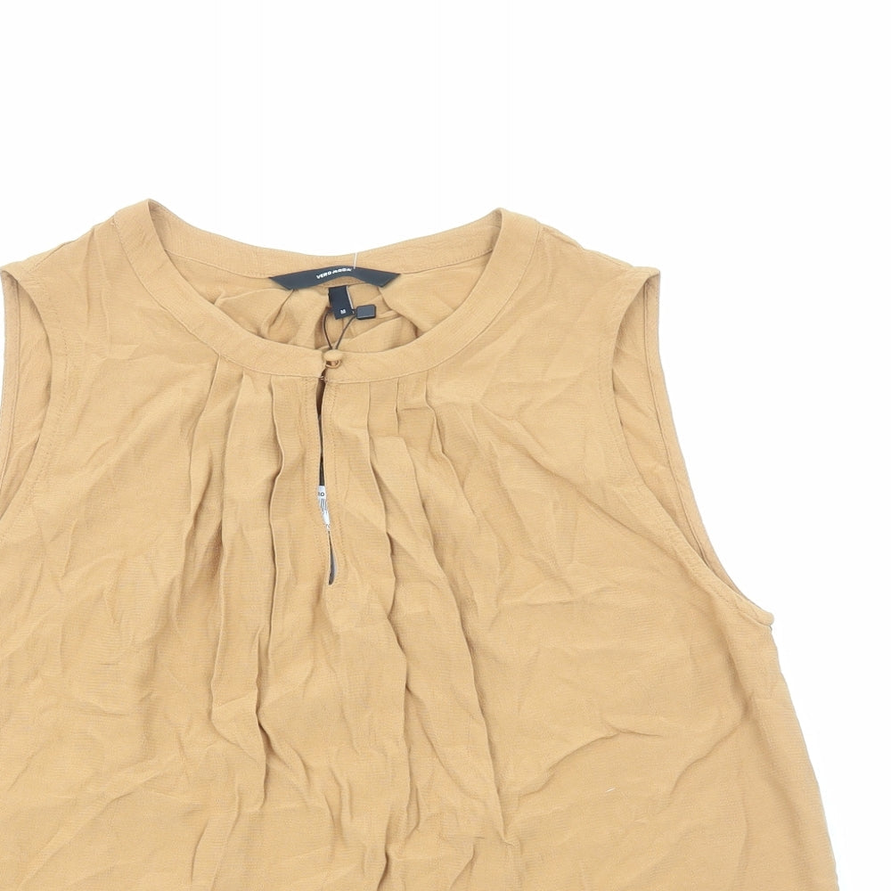 Womens UK Size M VERO MODA Brown Basic Tank