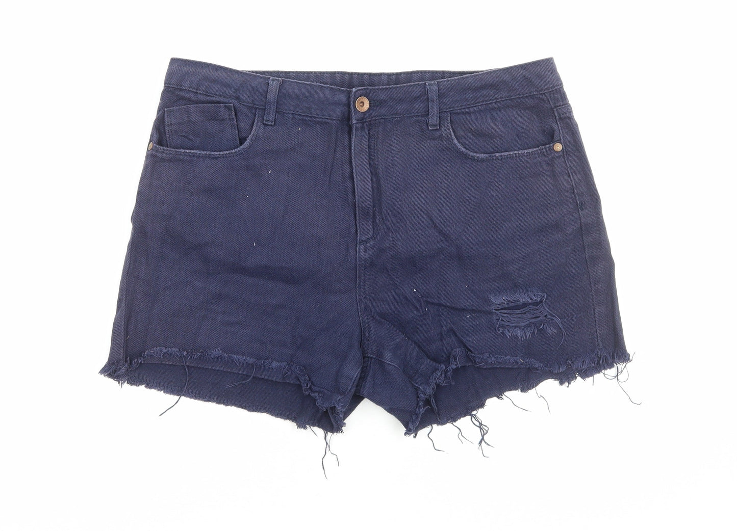 Benton Jeans Womens Blue Cotton Cut-Off Shorts Size 12 Regular Zip
