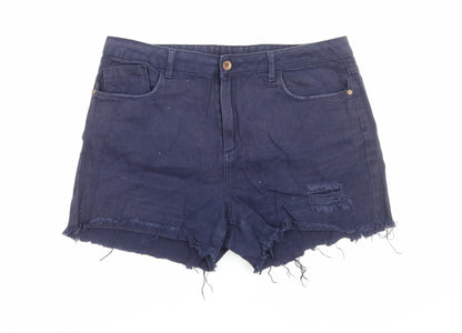Benton Jeans Womens Blue Cotton Cut-Off Shorts Size 12 Regular Zip