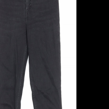Zara Womens Black Cotton Skinny Jeans Size 8 Regular Zip