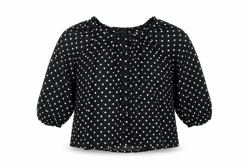 Womens UK Size 6 H&M Black Basic Button-Up