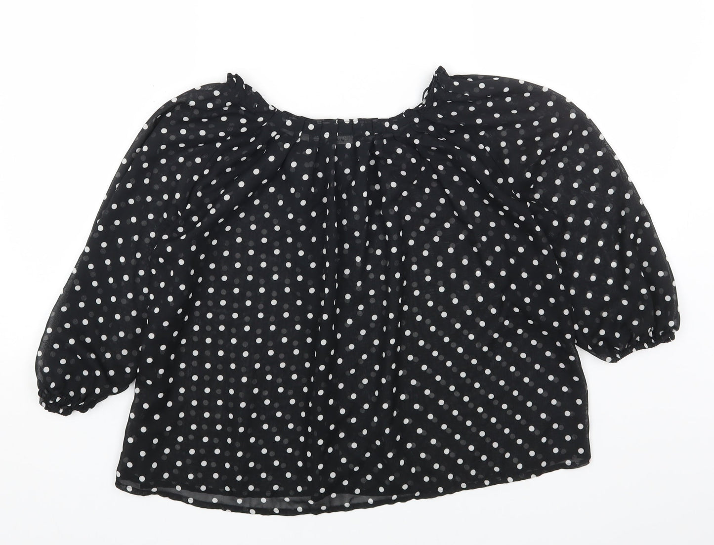 Womens UK Size 6 H&M Black Basic Button-Up