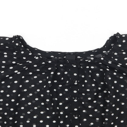 Womens UK Size 6 H&M Black Basic Button-Up